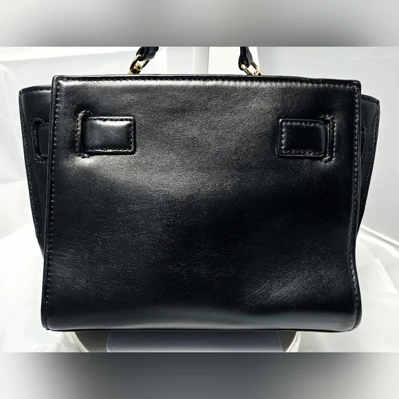 MICHAEL Michael Kors Hamilton Smooth Black Leather Crossbody Bag w/Gold Hardware - Picture 7 of 17